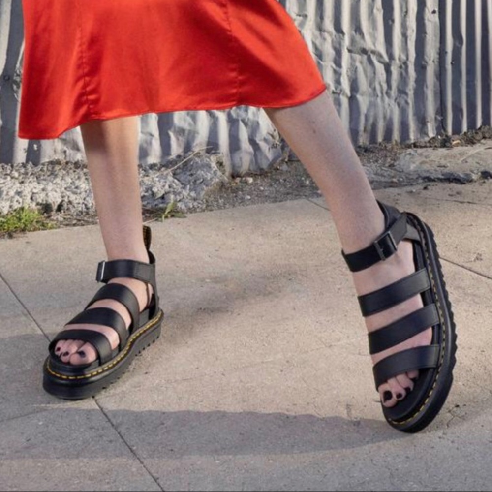 Dr Marten Blaire Hydro Leather Strap Sandals